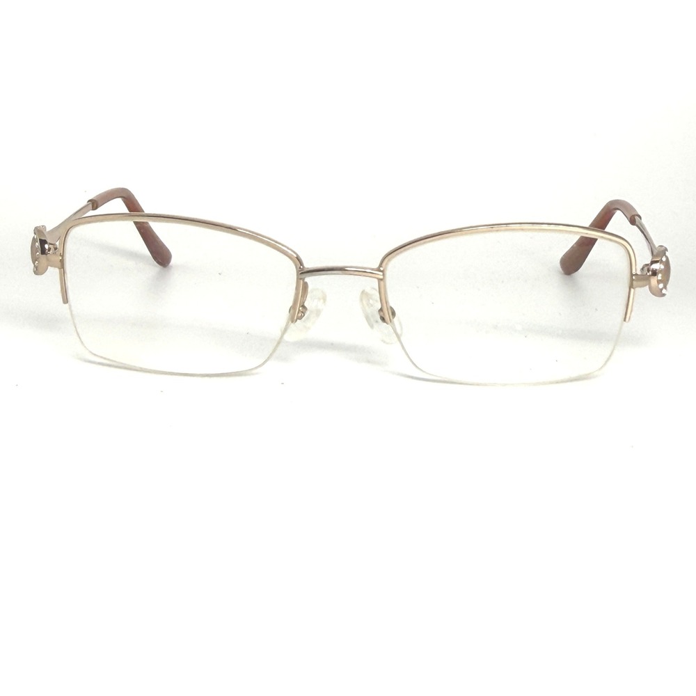 Salvatore Ferragamo Womens Eyeglasses Gold‎ Gancini Rhinestone 52 18 130 688